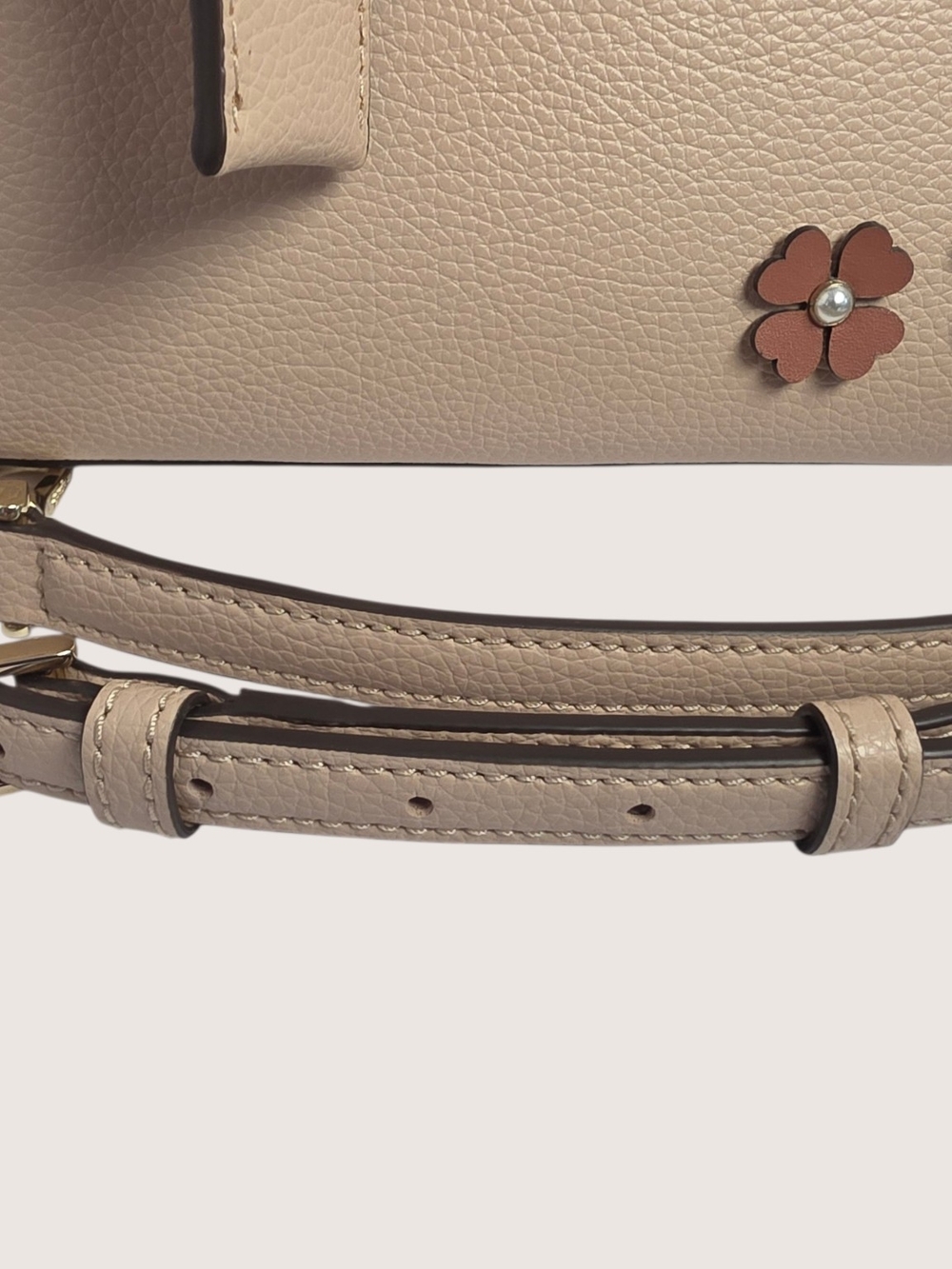 kate spade New York Blush Floral Appliqué Leather Satchel - Picture 12 of 13